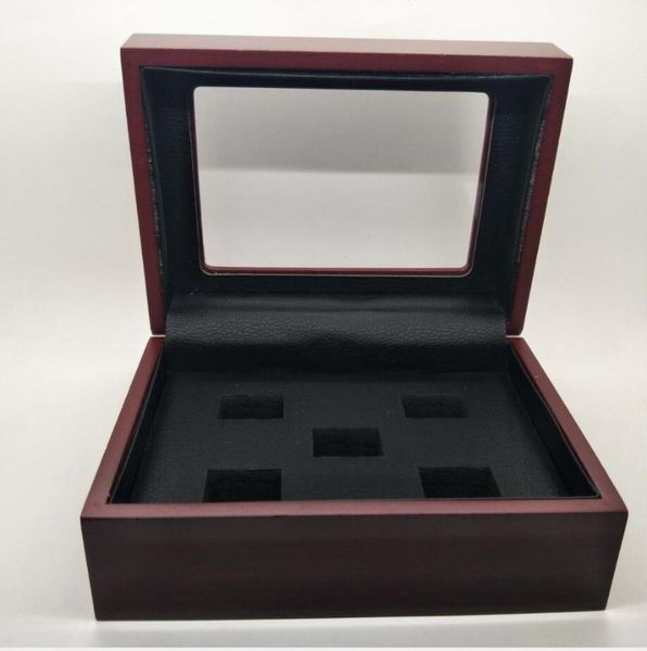 

gift wrap 5 slot soild wooden jewelry box ring necklace display case logo custom