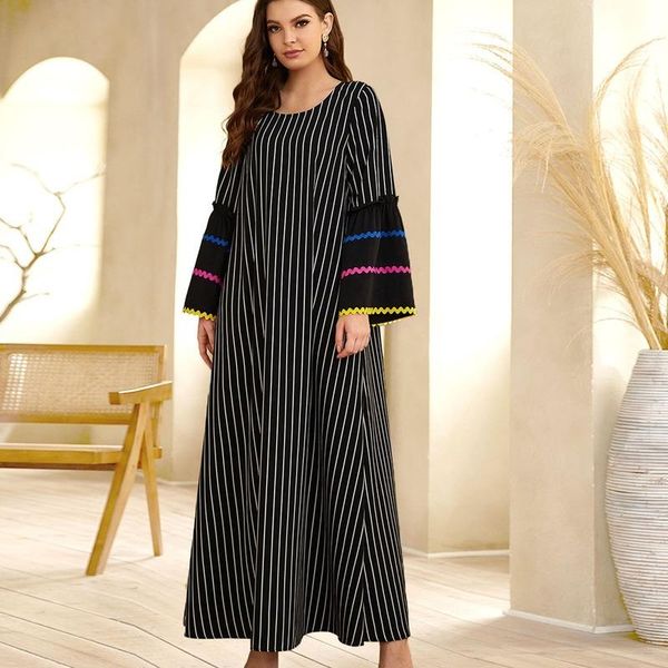 

ramadan abaya dubai muslim dress luxury high class strpe print robe african kaftan islam clothing women long maxi dresses 2021 ethnic, Red
