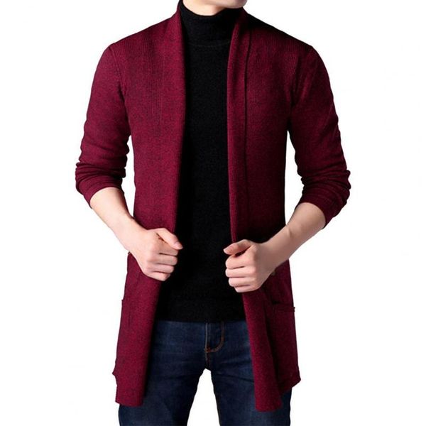 

men's sweaters simple winter sweater coat pockets slim casual solid color thick, White;black