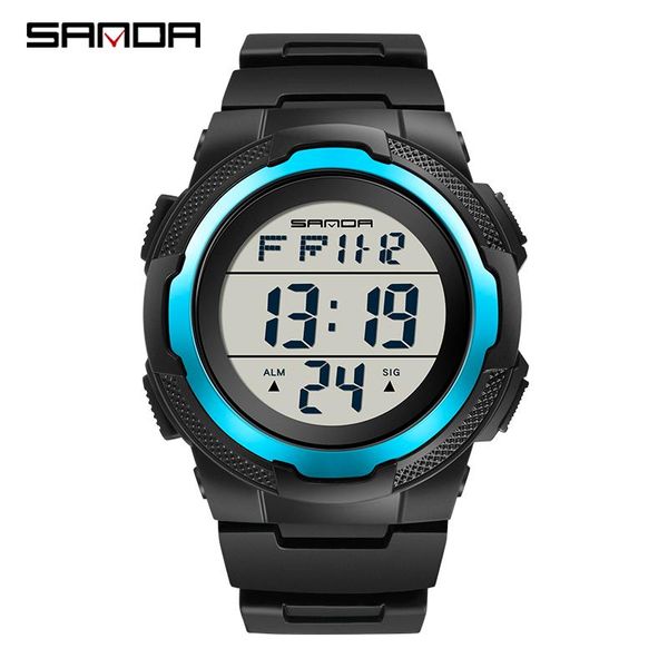 

wristwatches sanda men military watch led outdoor sport waterproof digital watches clock multifunction wristwatch relogio masculino, Slivery;brown