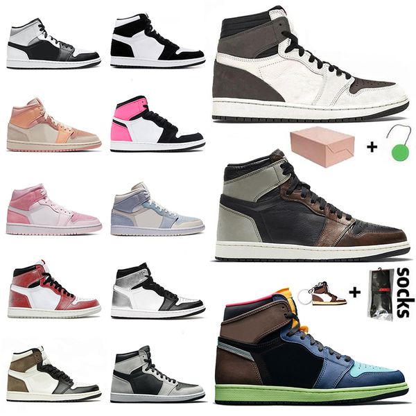 

with box jumpman 1 1s women mens basketball shoes 2022 high og hyper royal barely orange fearless patina shadow 2.0 digital pink trainers sn, White;red