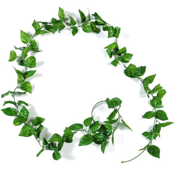 

piece 2.4m artificial ivy leaf garland home decor fake plants vine foliage flowers creeper green wreath with 90pcs leaves decorative & wreat