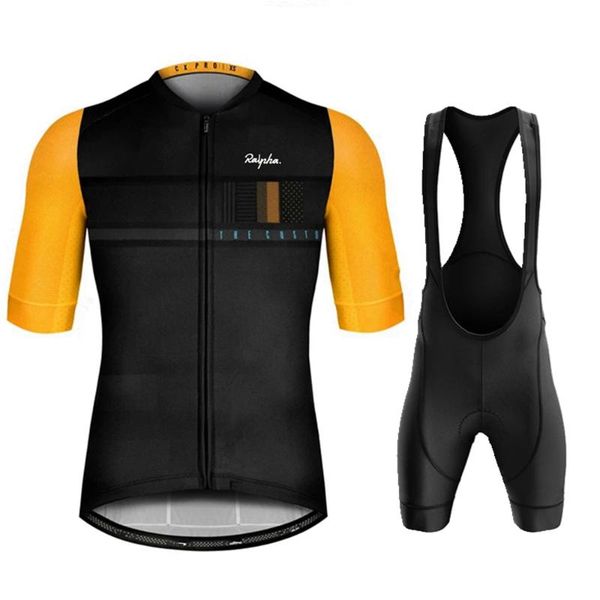 

racing sets ravpha 2021 pro team summer cycling jersey clothing bicycle bike downhill breathable quick dry shirt men short sleeve set, Black;blue