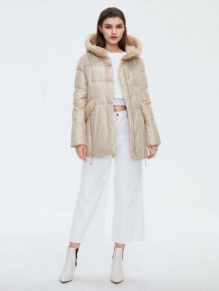 

teddy panel zipper detail hooded winter coat w4mz#, Black