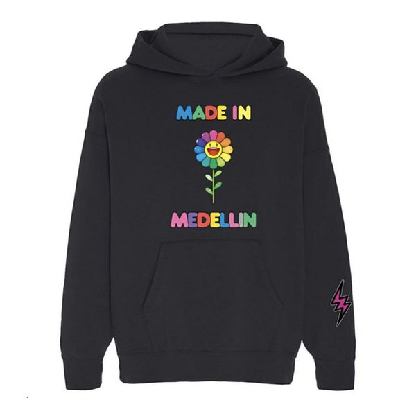 

men's hoodies & sweatshirts 2021 autumn female hoodie 1:1 colorful cotton sunshine pullovers flower, Black