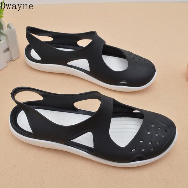 

soft bottom baotou summer comfortable jelly beach sandals women, Black