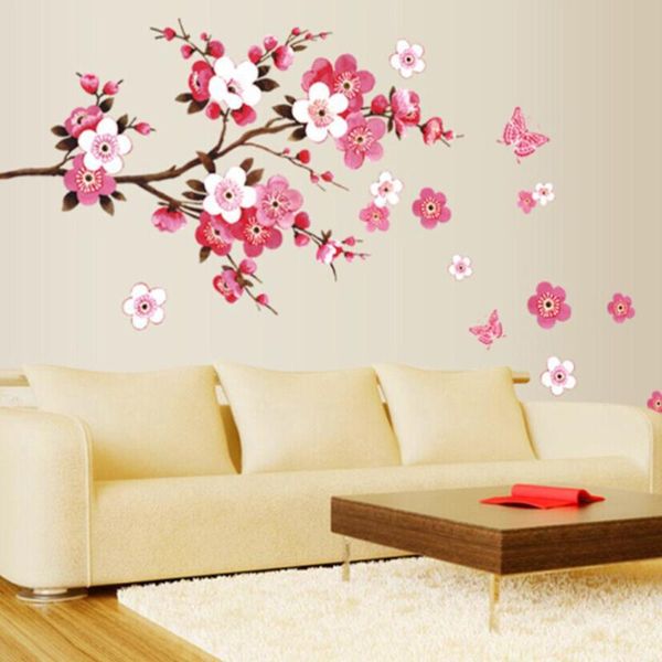 

wall stickers 2 sheets peach blossom flower removable art murals beautiful decals for living room bedroom bathroom