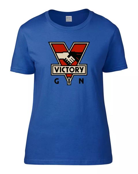 

victory gin- george orwell 1984 inspired retro women's t shirt, White;black