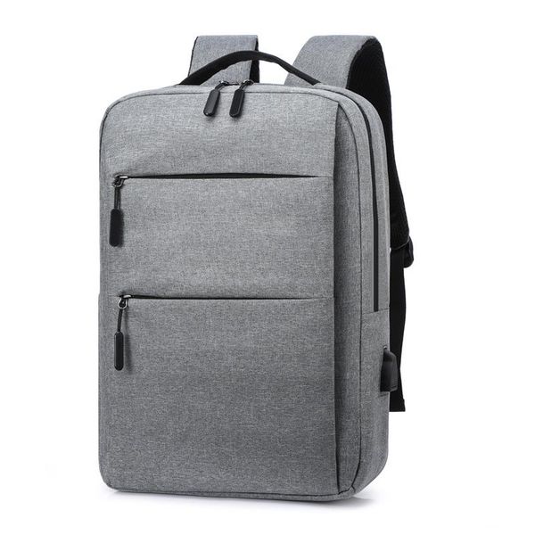 

backpack 2021 large-capacity student schoolbag casual solid color material oxford man's multi-functional simple bag