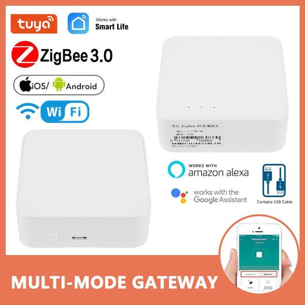 

smart home control tuya wifi 3 intelligent multi-mode gateway wifi+bluetooth+zigbee tuya/smart life app remote linkage hub