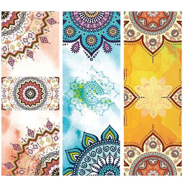 

anti skid yoga towel fitness workout mat cover pilates gym blankets printed sweat-absorbent home exercise