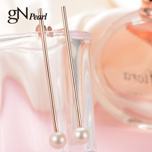 

dangle & chandelier gn pearl 925 silver gold plate drop line earring gnpearl genuien natural freshwater earrings stud fine jewelry for women