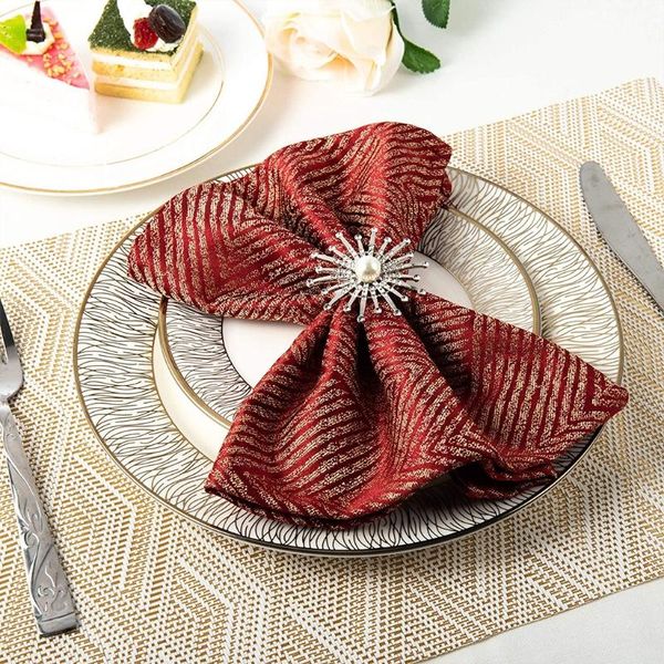 

napkin rings 6 pcs pearl rhinestones buckles handcrafts serviette buckle holder