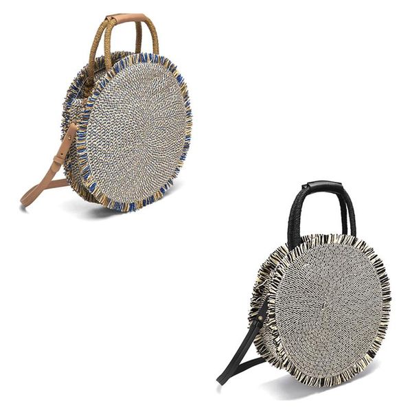 

round straw bag bohemian women's shoulder fashion hand-woven storage bags