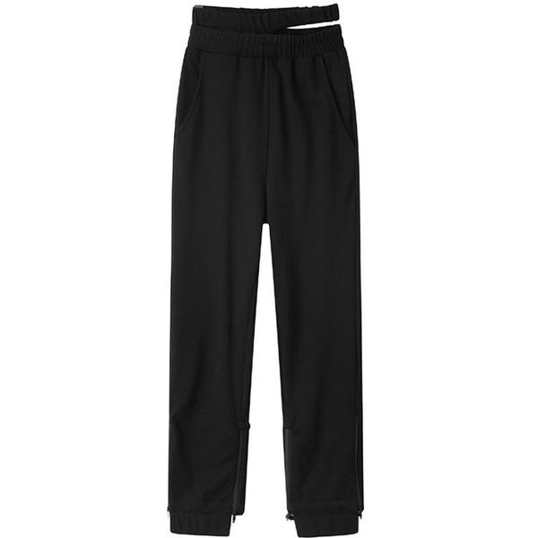 

women's pants & capris autumn high waist casual ankle hip hop bright color fluorescent green sports fashion all-match loose slimming tr, Black;white