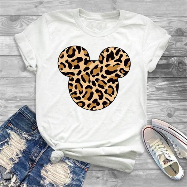 

arrival cute mouse and men t shirts women leopard flowers kawaii harajuku female summer short sleeve, White;black