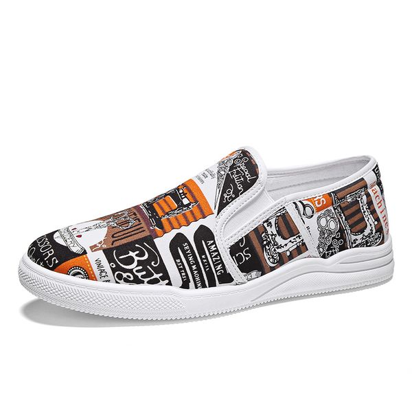 

new fashion slip-on letter men canvas shoes hand-painted handmade espadrilles casual shoe breathable traditional chinese sneaker