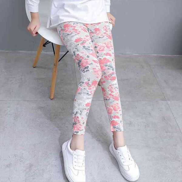 

girls leggings summer childrens clothing printed modal casual pants wt189, Blue