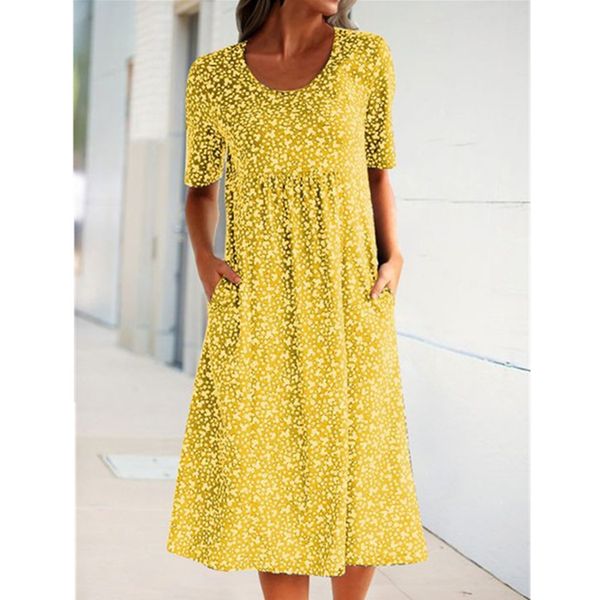 

factoryyog1 sleeve french holiday 2020 new round neck short floral mid length dress, White;black