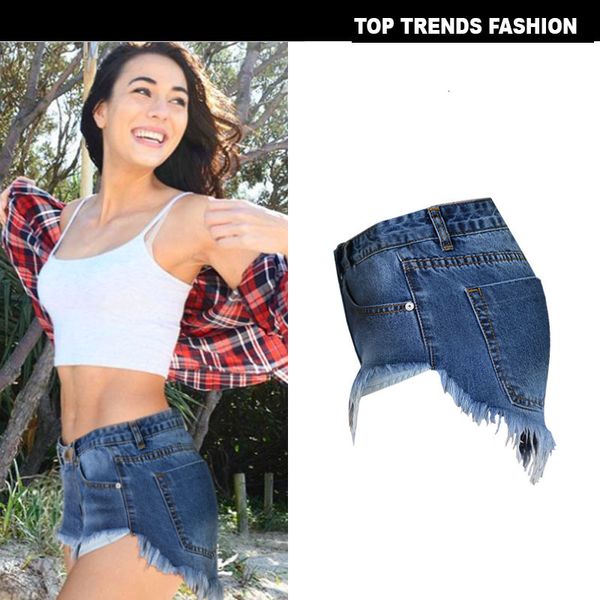 

streetwear denim for women summer high waist ripped cool blue shorts with tassel pockets mini short jeans