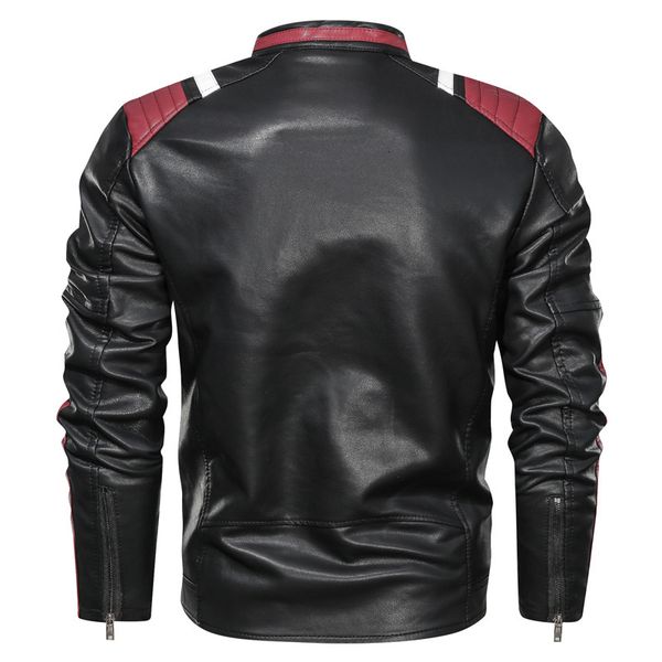

men's jackets fashion motorcycle mens autumn winter casual leather embroidered velvet pu warm jv5g, Black;brown