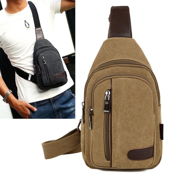 

backpack 2021 men chest canvas bag of ladle oblique han edition small backpack, leisure bag, male shoulder