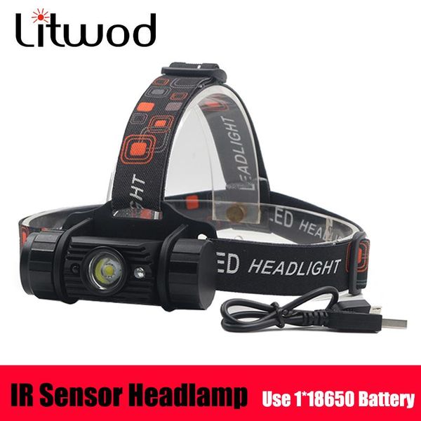 

head lamps z209011 litwod mini ir sensor headlight induction usb rechargeable lantern headlamp torch by 18650 batterry