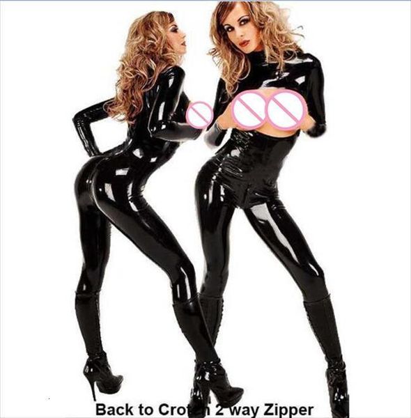 

2 way zipper cross womens romper crotch bra open cupless latex catsuit fancy costume jumpsuit erotic plus playsuits xxl size, Black;white