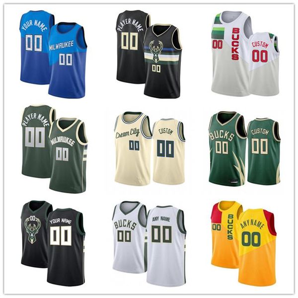 

2021 custom giannis 34 antetokounmpo basketball milwaukee bucks city basketball edition jersey, Black;red