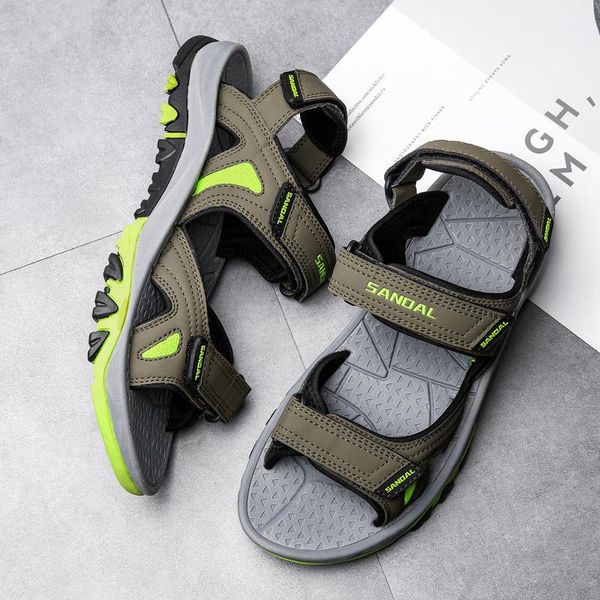 

sandals summer breathable mens casual shoes men beach shoe outdoor open toe walking male slides flats zapatillas hombre big size 46, Black