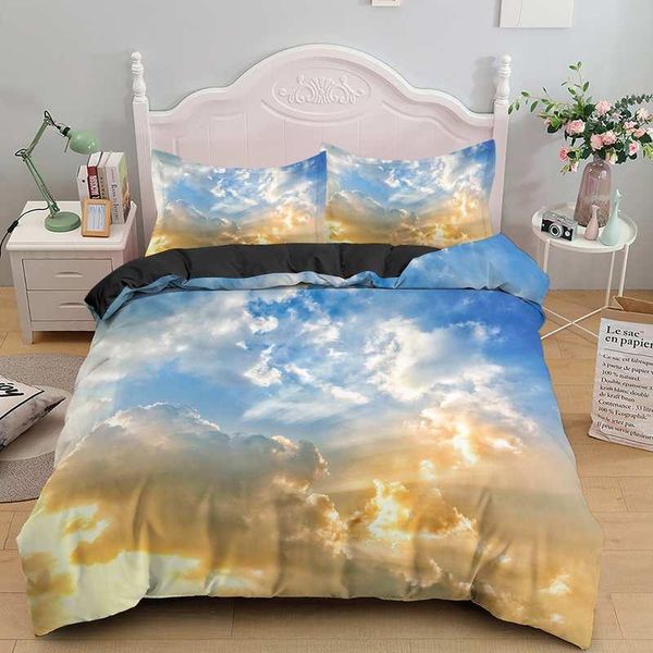 

bedding sets sky print set duvet cover with pillow case 2/3pcs us/eu/uk/au single twin full  king size