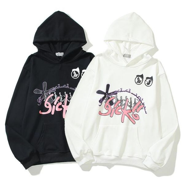

men's hoodies & sweatshirts white sicko hoodie for men high-quality autumn women pull homme sweat clothing, Black