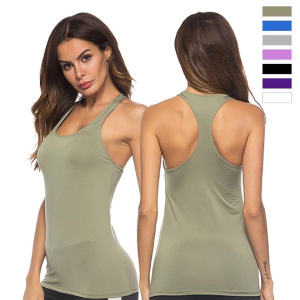 

yoga outfit women sleeveless racerback vest athletic fitness sport singlet tank mesh back gym running training shirts