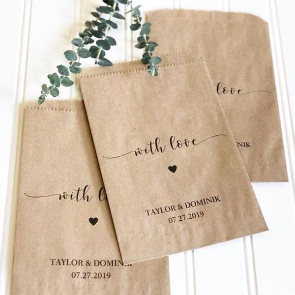 

gift wrap custom wedding favors -printed favor bags - recycled treat bag goodie bridal shower