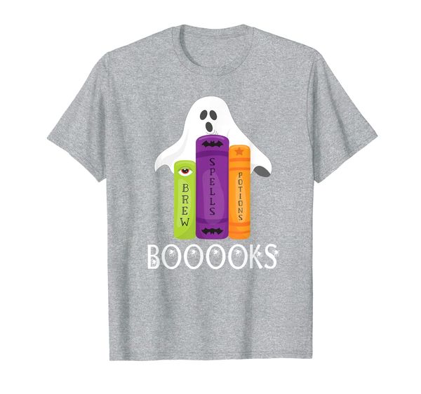 

funny teacher ghost books reading class costume t-shirt, White;black