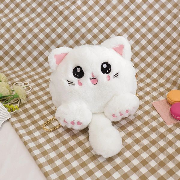 

cute cartoon bag new messenger 2021 female korean version plush kitten shoulder mini chain avxwd