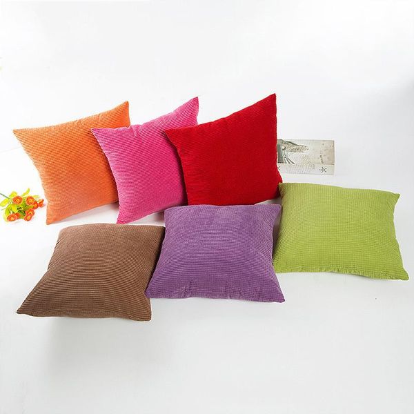 

pillow simple case sofa waist throw cushion cover living room home decor solid color corn kernels smooth pillowcase