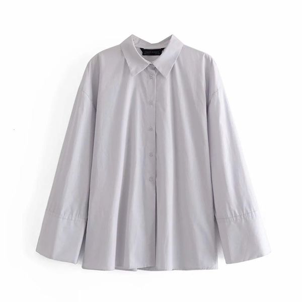 

shirts crossover poplin shirt long sleeves collared fashion design women wrapped shirts femme mujer blusas, White