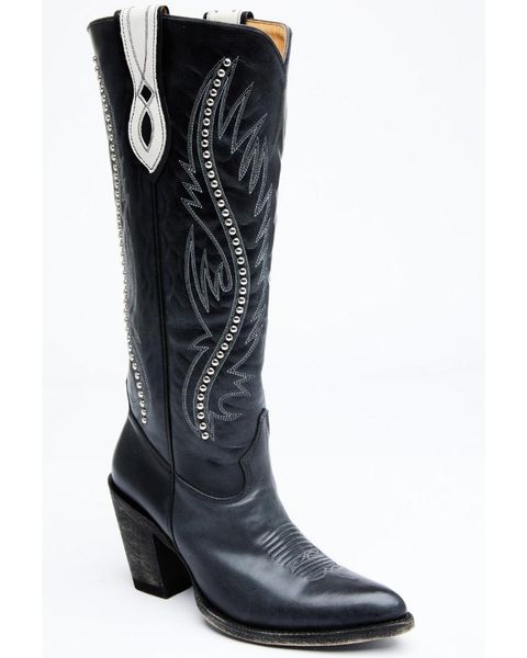 

boots women's cash western - round toe, Black