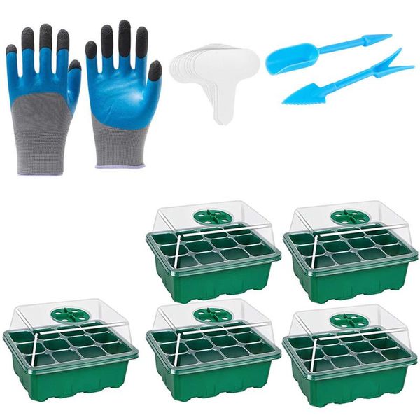 

nursery pot garden tools kit seed starter tray 9 set seedling trays plant with humidity adjus accessories planters & pots