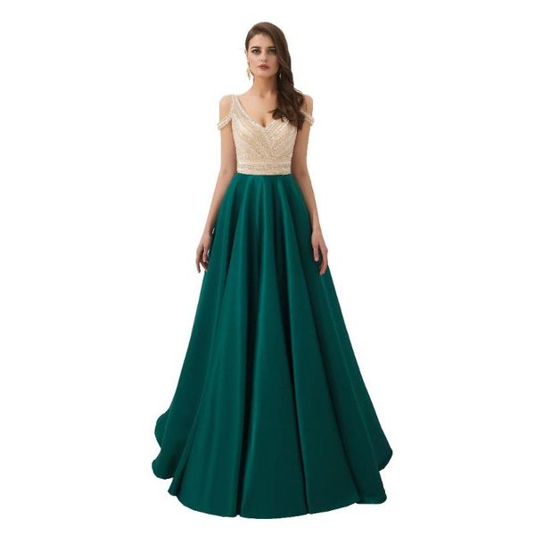 

party dresses luxury long evening dress 2021 elegent backless vestido de festa formal beading prom robe soiree 58706, White;black