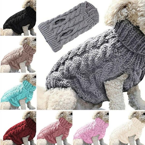 

dog apparel winter warm knitted pet sweater autumn clothing costume jumper comfortable