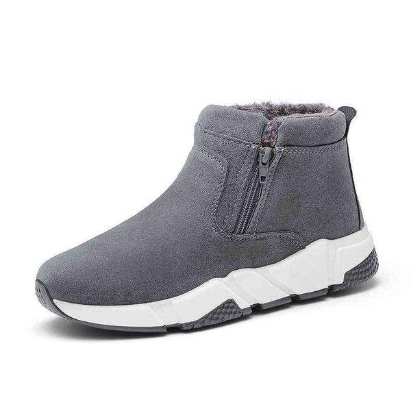

2021 autumn and winter high men's shoes work men casual zipper cotton, Black