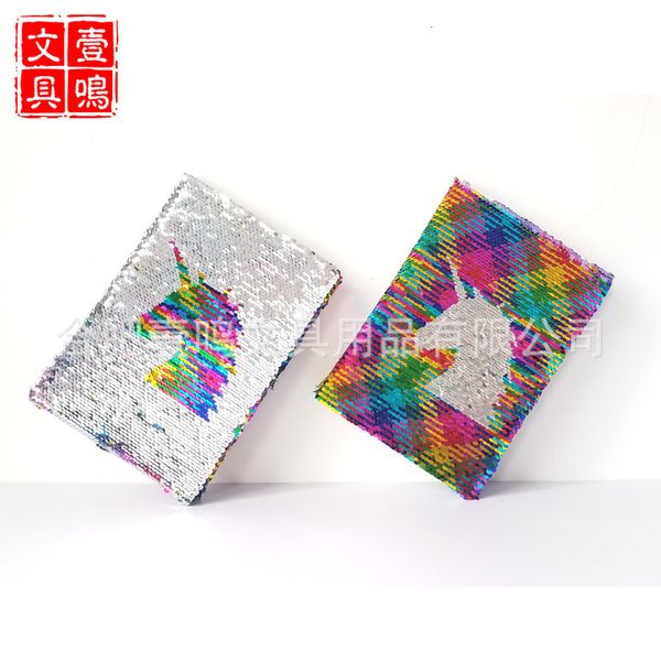 

pen fish scale flip color unicorn sequin notebook