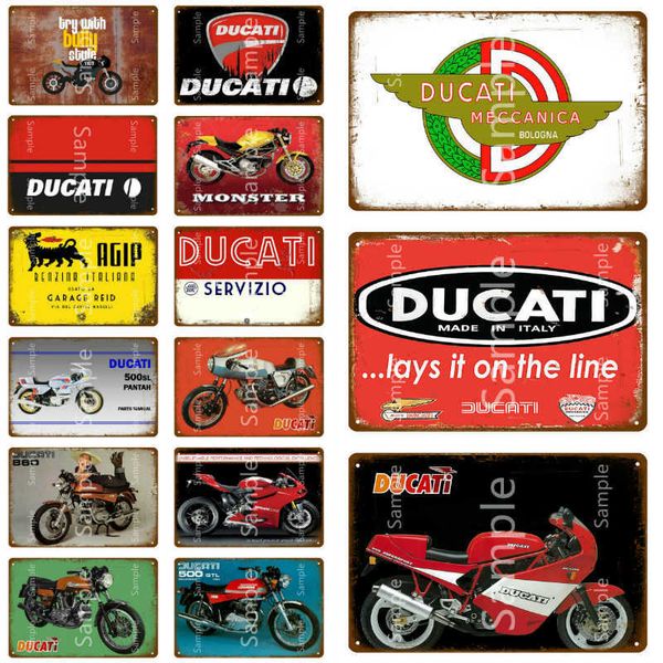 

vintage retro ducati servizio decor italian motorcycle tin signs metal poster home garage metal painting wall sticker