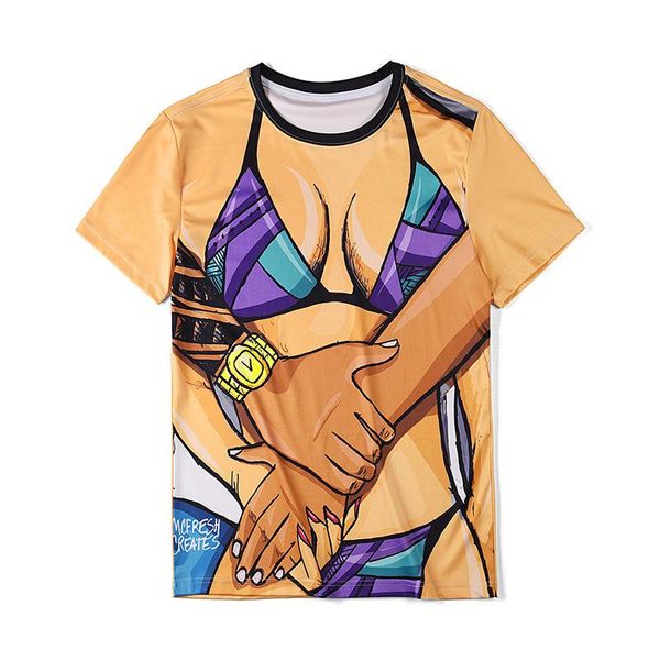 

men's t-shirts funny t shirts for men bikini beauty o-neck streetwear summer oversize with short sleeves, White;black
