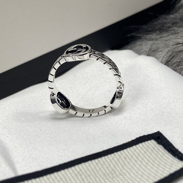 

new letter 3g worn-out clasp ring, men's and women's chain silver ring