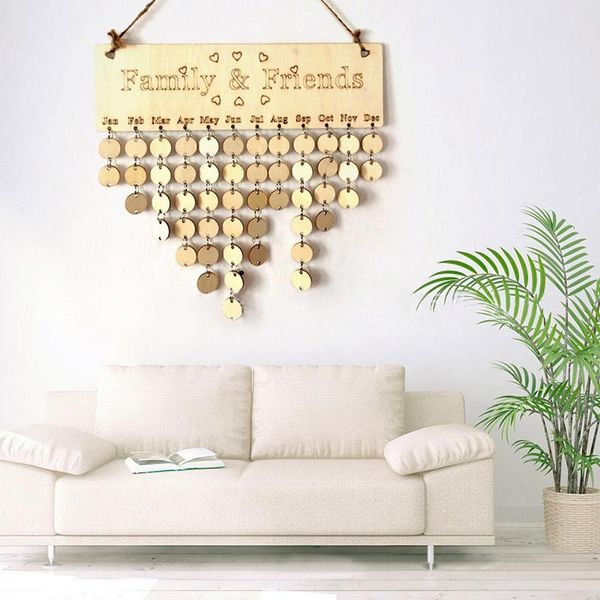 

party favor 1pcs reminder board home hanging decor periodic planner agenda wooden calendar countdown learning supplies decoration