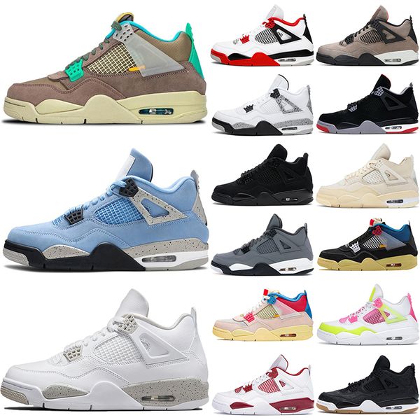 

white oreo jumpman 4s desert moss basketball shoes for men women 4 university blue #32 taupe haze bred sail court purple mens trainers sport, Black