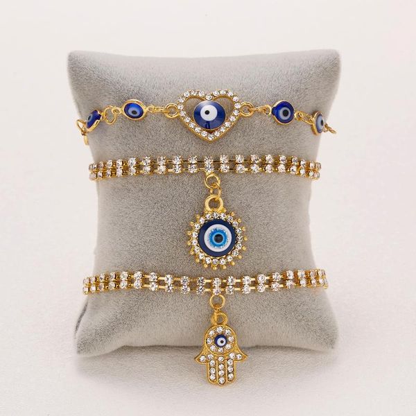 

charm bracelets turkish bracelet ladies double layer shiny zircon palm starfish hollow pendant girl party jewelry, Golden;silver